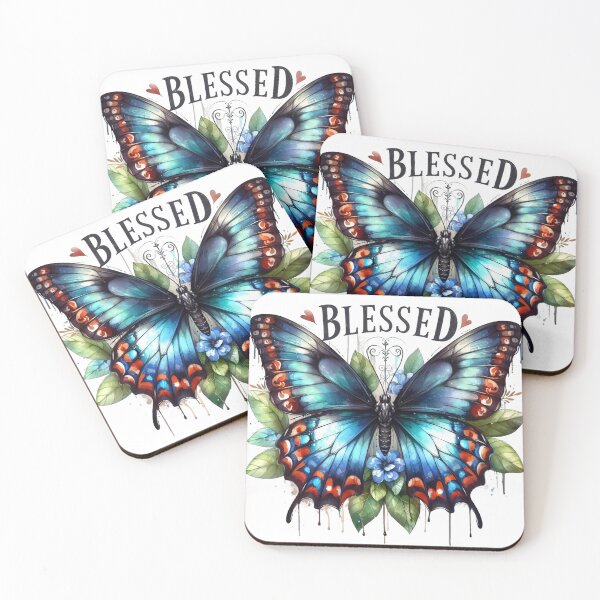 Item preview, Blessed, Butterfly and Flower Art designed and sold by Faithloveshop.