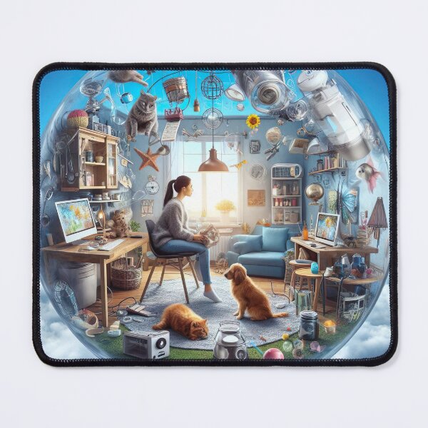 Item preview, "Whimsical Home Comfort: Sitting in a Transparent Cup Graphic" designed and sold by Huycao211.