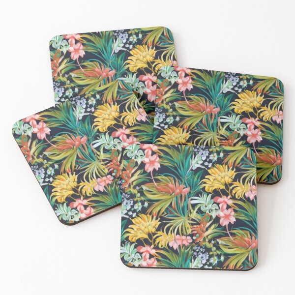 Item preview, logo illustration, conceptual art, portrait photography, film, poster, painting pattern graphics graffiti flowers yellow tropical flowers leaves green pink designed and sold by gulka8.