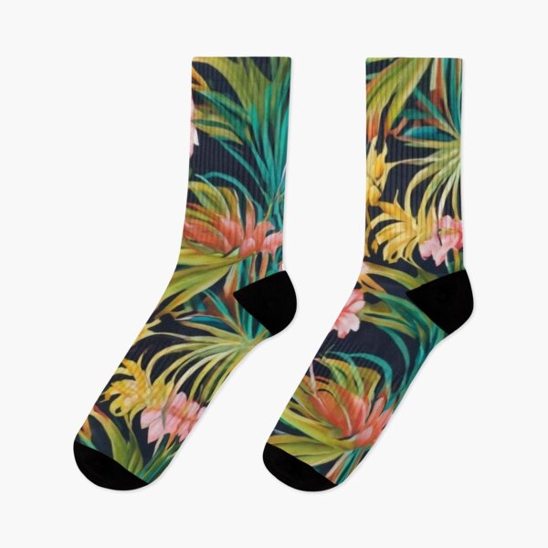 Item preview, logo illustration, conceptual art, portrait photography, film, poster, painting pattern graphics graffiti flowers yellow tropical flowers leaves green pink designed and sold by gulka8.