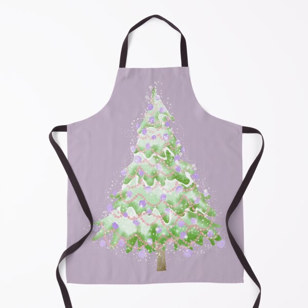 Item preview, Watercolor Christmas Tree covered in snow, light colors, delicate green, pink and lilac. designed and sold by My-fake-places.
