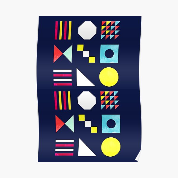 High Energy Shapes- bright geomertic pattern Poster
