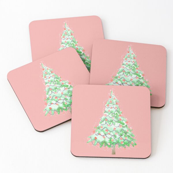 Item preview, Watercolor Christmas Tree covered in snow, light colors, delicate green and blue. designed and sold by My-fake-places.