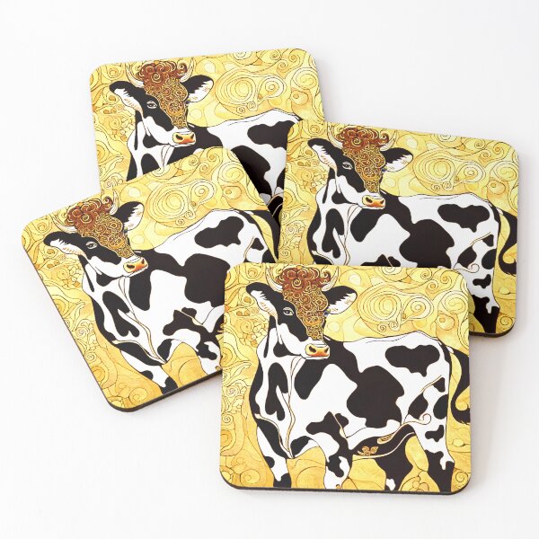 Item preview, Holy cow in the style of Gustav Klimt with golden tones designed and sold by BubblyDelight.