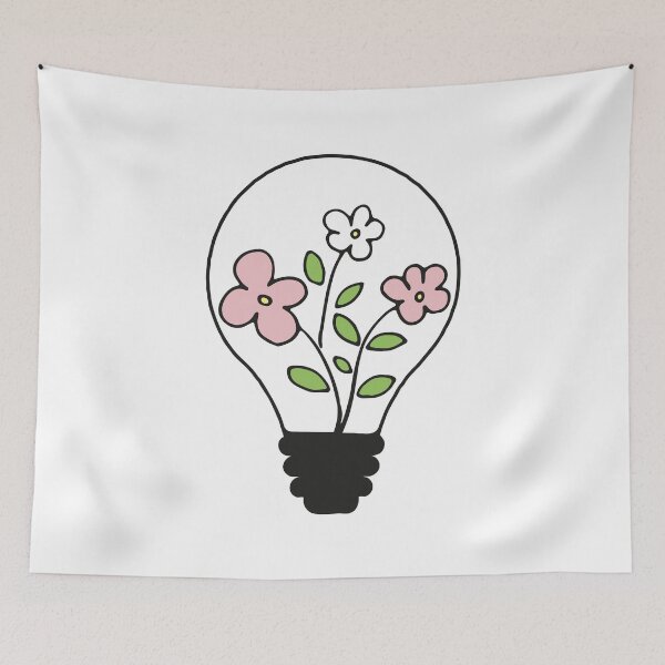 Item preview, Floral lightbulb with cute flowers - green nature energy  designed and sold by NataliaVVV.