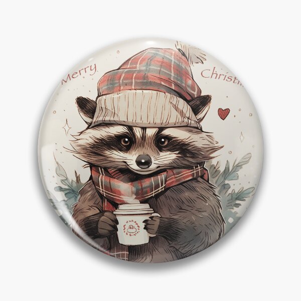 Item preview, Christmas racoon with a Santa Hat designed and sold by asianspalace.