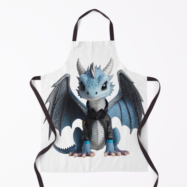 Item preview, Realistic Artwork of a Cute Blue Baby Dragon Wearing a Leather Jacket designed and sold by CuteopiaGallery.