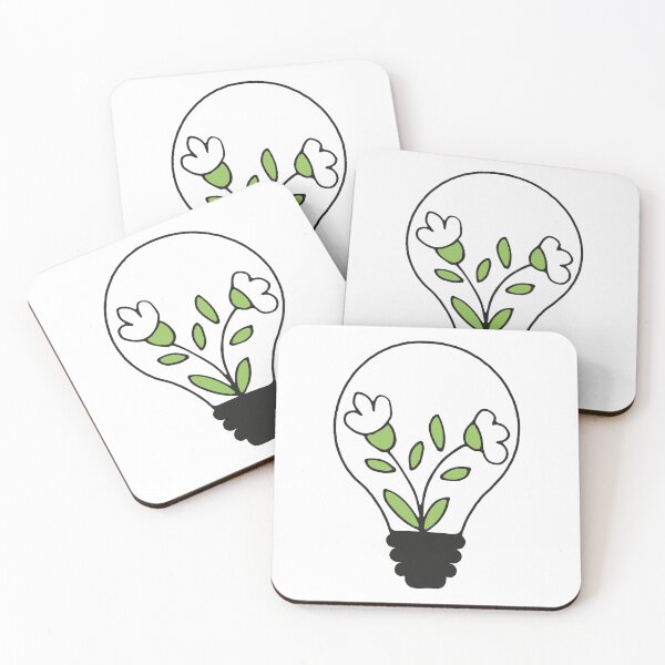 Item preview, Floral lightbulb with cute flowers - green nature energy  designed and sold by NataliaVVV.