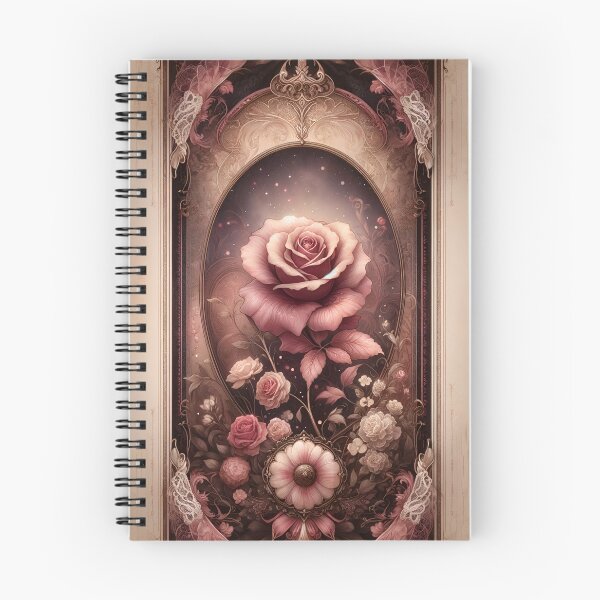 Item preview, Enchanted Rose Fantasy Floral Artwork, Dusty Pink, Burgundy, and Bronze Vintage Colors with Flowers and Lace designed and sold by coreexpressions.