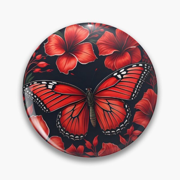 Item preview, Red hibiscus and butterfly designed and sold by Nolan6.