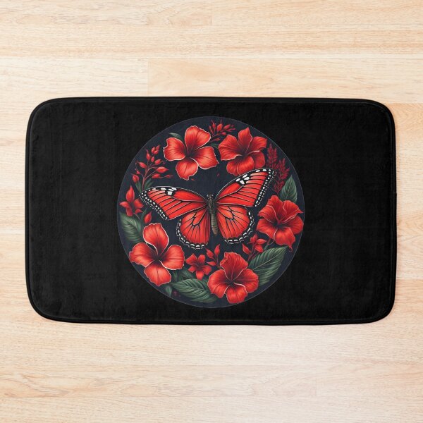 Item preview, Red hibiscus and butterfly designed and sold by Nolan6.