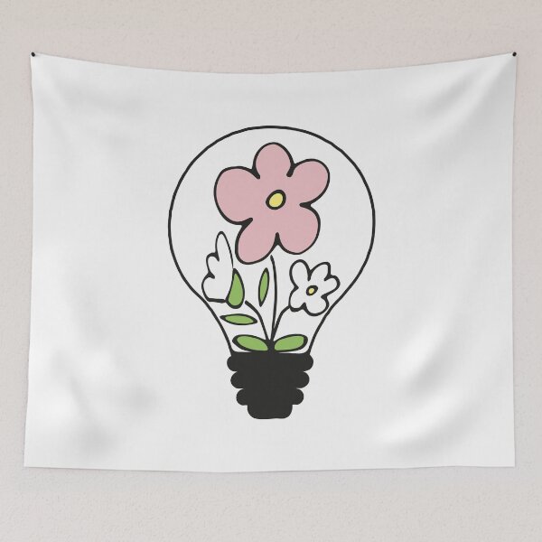 Item preview, Floral lightbulb with cute flowers - green nature energy  designed and sold by NataliaVVV.