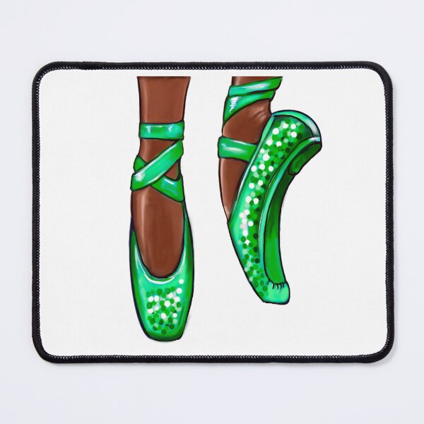 Item preview, Ballet shoes African American dancer, Black ballerina dancing in green pointe shoes Love Ballet designed and sold by Artonmytee.