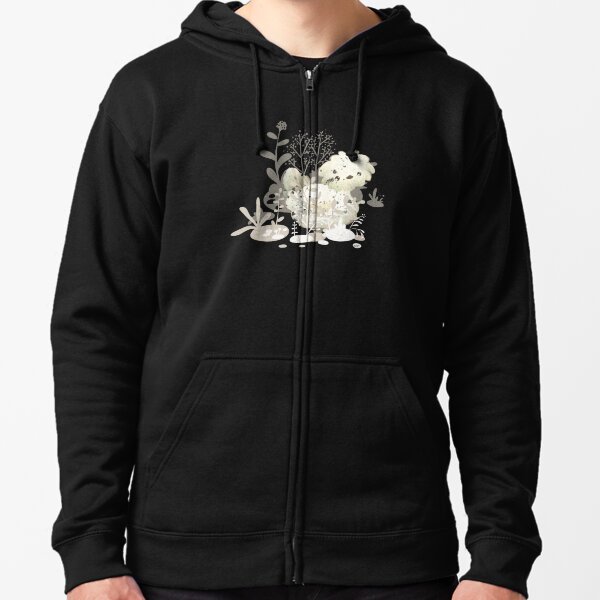 Silkie in the garden Zipped Hoodie