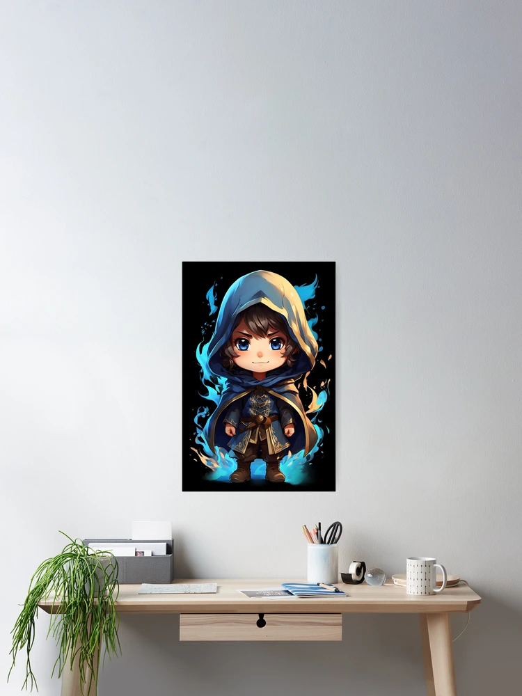 Thumbnail 2 of 3, Poster, Chibi Wizard designed and sold by InkFool.