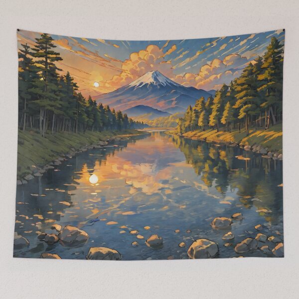 Item preview, Dawn Welcoming - A Contemporary Ukiyo-e Nature Landscape designed and sold by Kijiermono.