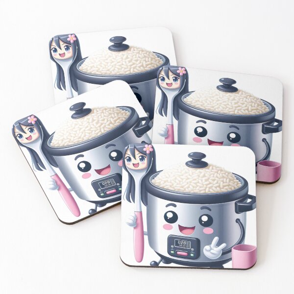 Item preview, "Whimsical Rice Cooker Adventure: Animated Charm with Cute Anime Spoon" designed and sold by Huycao211.