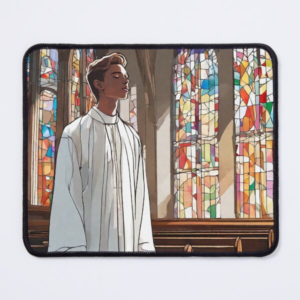 Item preview, Colour sketch of a choir boy standing in a church designed and sold by ailia-hikaru.