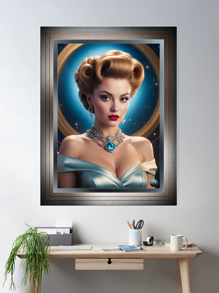 Portrait Of Grace Wickemshire AI Concept Art by Xzendor7 - An Alluring Noble Beauty 2 Portrait Of Grace Wickemshire Beautiful AI Concept Art Portrait by Xzendor7 Room Decor Poster Art Print