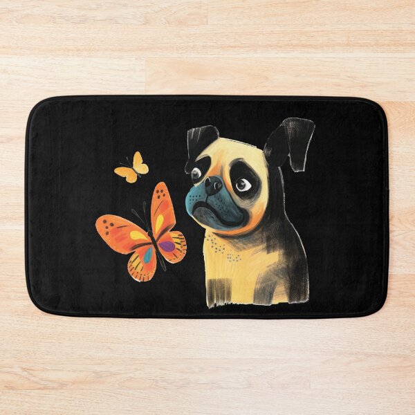 Item preview, Cute dog puppy discovers colorful butterflies designed and sold by WallGemsArt.