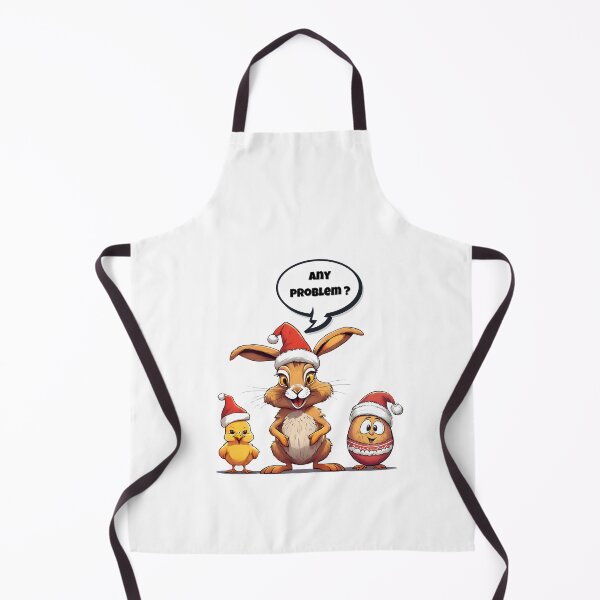 Item preview, Chicken, rabbit and easter egg in santa hat designed and sold by AnnMaryGreenArt.