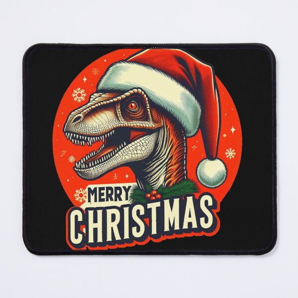 Item preview, Dinosaur Velociraptor Merry Christmas designed and sold by vectcd.