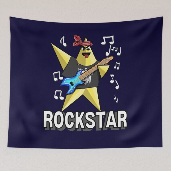 Item preview, Rockstar Pun with a Cartoon Star Rocking Out designed and sold by AloraDawnEve.
