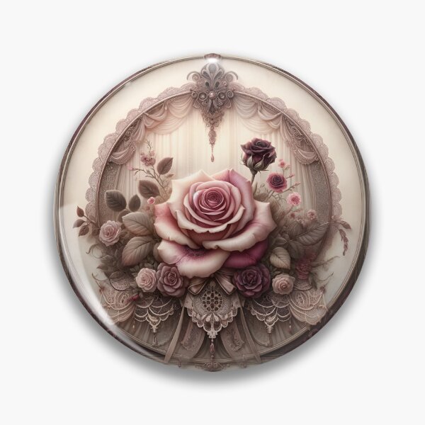 Item preview, Vintage Rose Fantasy Floral Artwork, Dusty Pink, Burgundy, and Sepia Colors with Flowers and Lace designed and sold by coreexpressions.