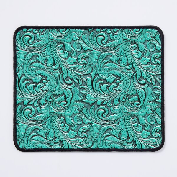 Item preview, Embossed turquoise teal floral leather designed and sold by Mercedes P.
