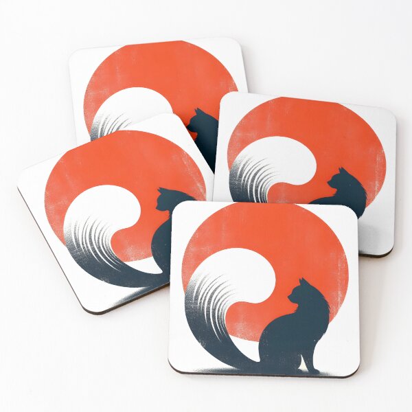 Item preview, Vintage Cat Silhouette on Bright White" in a ex colour  designed and sold by Manoj Kumar  Mandali.