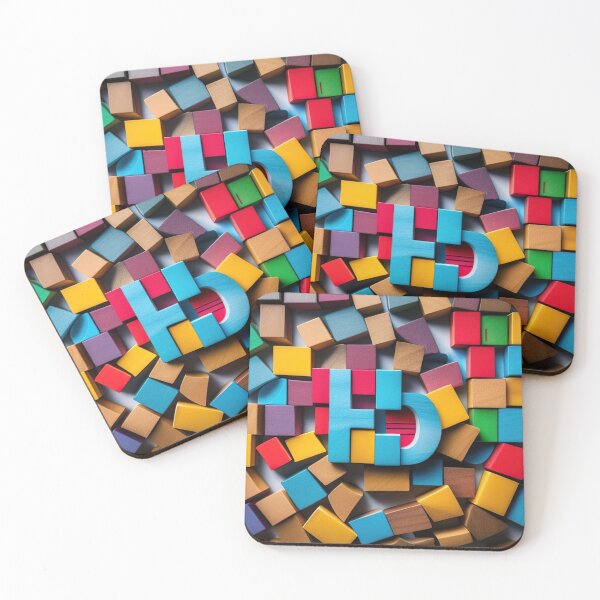 Item preview, "Dynamic Harmony: Playful Arrangement of Colorful Wooden Blocks and Letters" designed and sold by Huycao211.