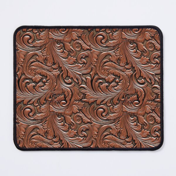 Item preview, Embossed brown floral leather designed and sold by Mercedes P.