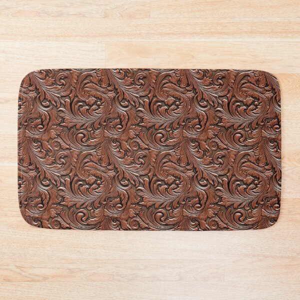 Item preview, Embossed brown floral leather designed and sold by Mercedes P.