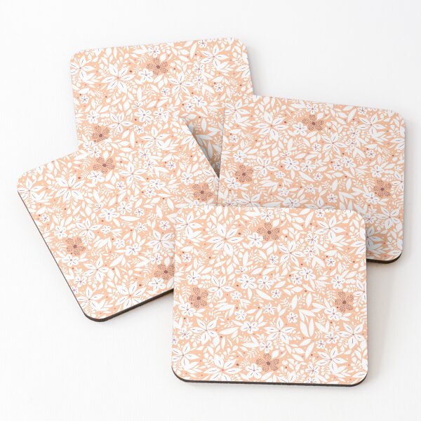 Item preview, Pantone 2024 Floral pattern: Peach Fuzz designed and sold by PerlaDesignArt.