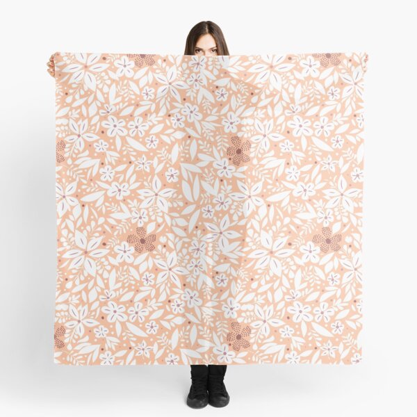 Pantone 2024 Floral pattern: Peach Fuzz Scarf