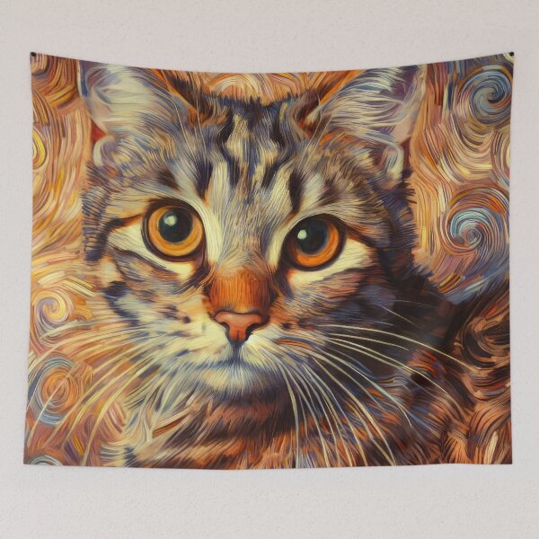Item preview, Brown Tabby Cat Artistic Portrait designed and sold by CattyCornerPOD.