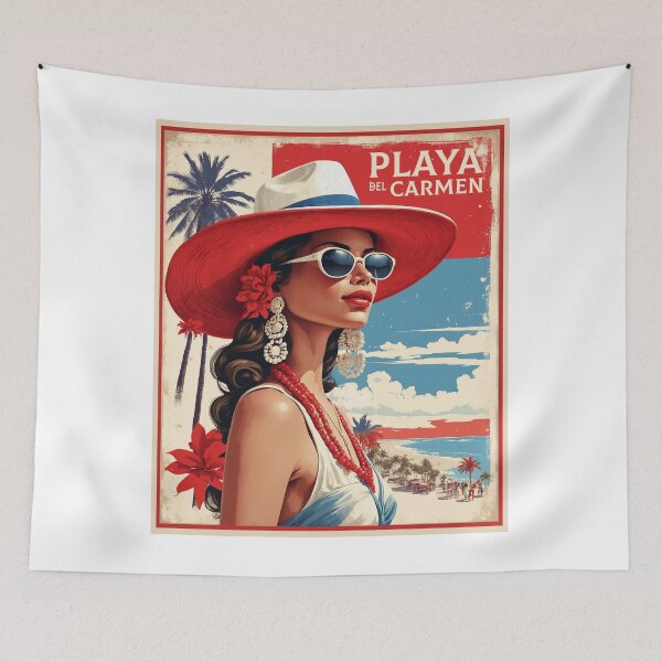 Item preview, Playa del Carmen Mexico Vintage Poster Tourism designed and sold by TravelersGems.
