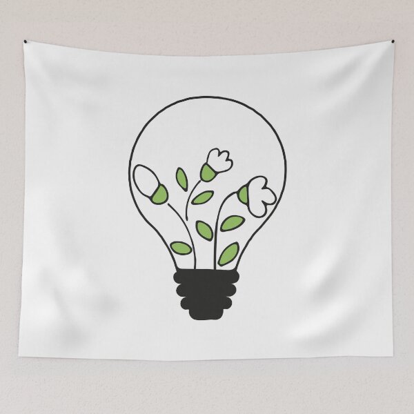 Item preview, Floral lightbulb with cute flowers - green nature energy  designed and sold by NataliaVVV.