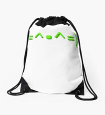 Cat face kaomoji emoticon Drawstring Bag