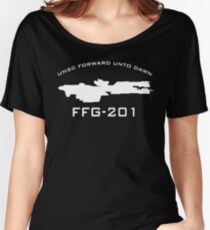 UNSC Forward Unto Dawn FFG-201 Ship Profile Women's Relaxed Fit T-Shirt