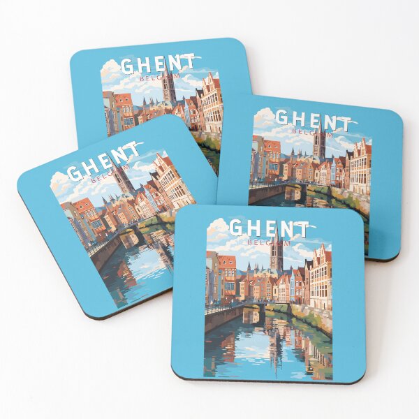 Item preview, Ghent Belgium Travel Art Vintage designed and sold by KrisSidDesigns.