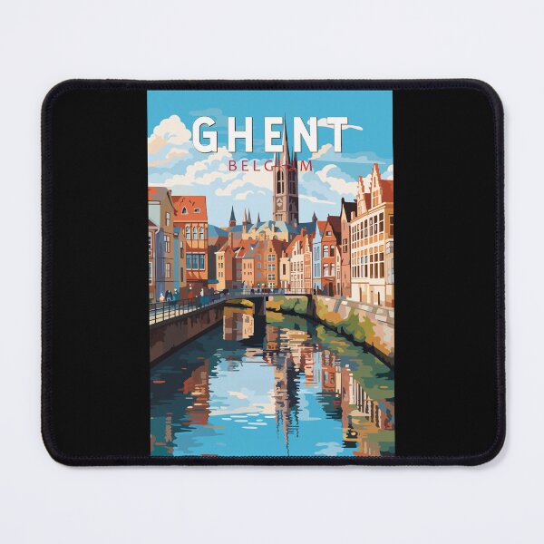 Item preview, Ghent Belgium Travel Art Vintage designed and sold by KrisSidDesigns.
