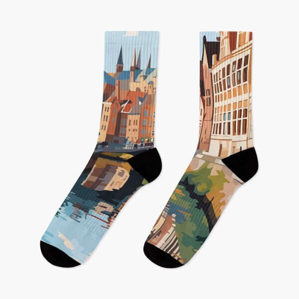 Item preview, Ghent Belgium Travel Art Vintage designed and sold by KrisSidDesigns.