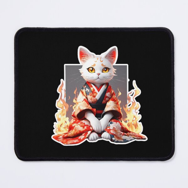 Item preview, Cute white cat in a kimono designed and sold by AnetaArtist.
