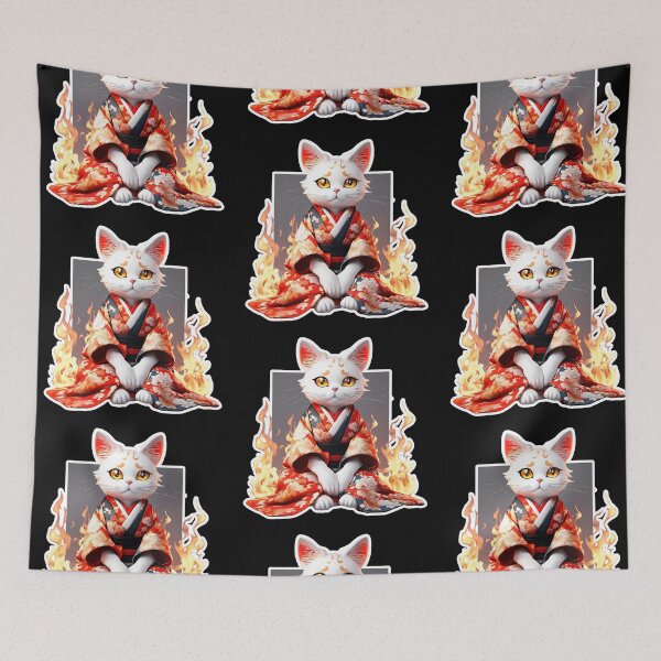 Item preview, Cute white cat in a kimono designed and sold by AnetaArtist.
