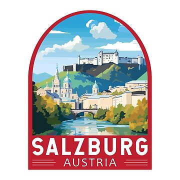 Artwork thumbnail, Salzburg Austria Travel Art Emblem by KrisSidDesigns