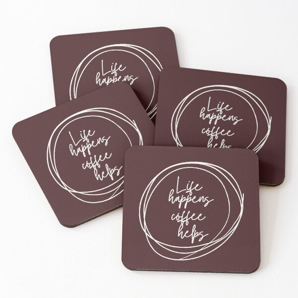 Item preview, Life Happens Coffee Helps | Beige text  designed and sold by Mimi Y..