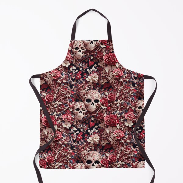 Item preview, Skulls and Red Roses Floral Seamless Pattern designed and sold by PaxtonProjects.