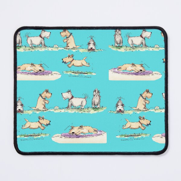 Item preview, Scotties at play - Aqua blue designed and sold by Scootersscottie.
