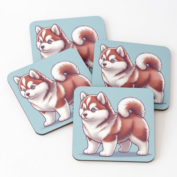 Item preview, Cute Red Pomsky - Fluffy Pack designed and sold by DogArtGallery.